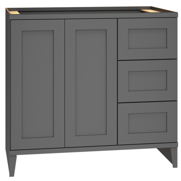 36″ Vanity Sink Base with 3 Drawers in Omni