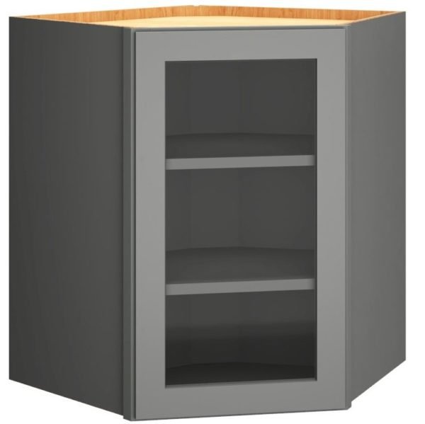 30″ Cut-for-Glass Diagonal Wall Cabinet in Omni