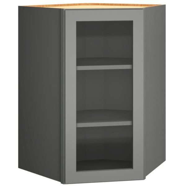 36″ Cut-for-Glass Diagonal Wall Cabinet in Omni