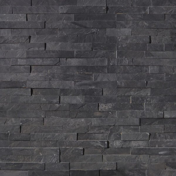 Premium Black Stacked Stone Tile